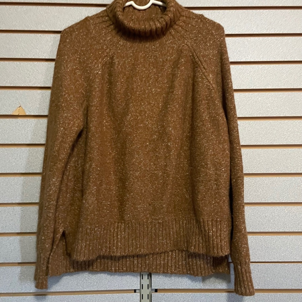 Gilli  Rust Brown‎ Marl Turtleneck Sweater LT1243G Raglan High-Low Hem Medium